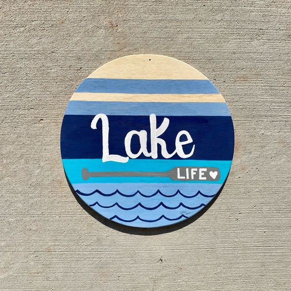 Double-sided lake door sign (made by me) - Picture 2 of 2